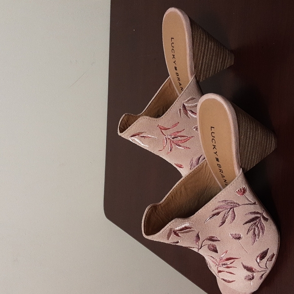 Lucky Brand EMREE Embroidered Mule Suede Slip On Shoe - Picture 11 of 12